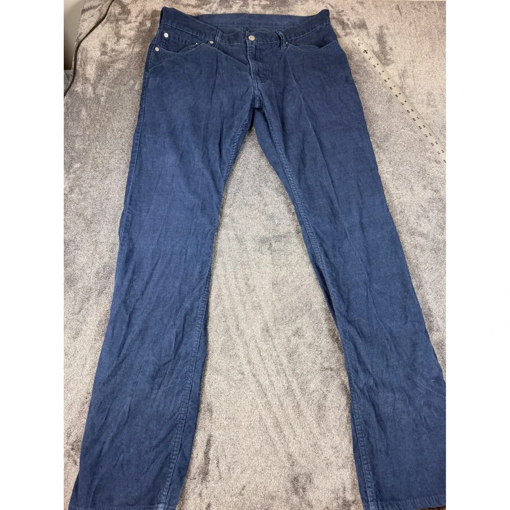 Levis 514 Straight Fit Corduroy Pants Mens 34x34 Navy Blue 5 Pocket Trousers